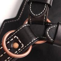 Arnés cuero genuino, arneses duraderos grandes, chaleco entrenamiento mascotas rehados con accesorios de Metal para perros - details 8