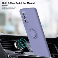 Funda de Silicona Líquida Magnética para Samsung A55 5g Cubierta de Teléfono con Soporte de Anillo - details 1