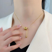 Collar de Acero de Titanio con Bolas Metálicas Diseño Exclusivo Trendy para Mujer - details 11