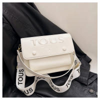 Bolso sencillo con estilo de oso español para mujer, bolso de hombro tipo bandolera versátil a la moda de seda color melocotón - details 13