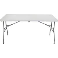Mesa de Camping Plegable Rectangular Portátil Blanca 150 cm Multiusos para Eventos en Espacios Exteriores o Interiores Resina y Patas de Acero - details 2