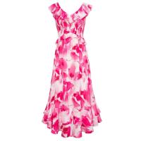 Elegante Vestido Maxi de Chiffon para Mujer GK Cuello en V sin Mangas, Estampado Transpirable, Clásico - details 32