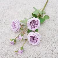 Ramo de rosas artificiales de 6 cabezas, flores de rosas de seda exquisitas de plástico, flores falsas realistas que no se decoloran, decoración del jardín del hogar - details 3