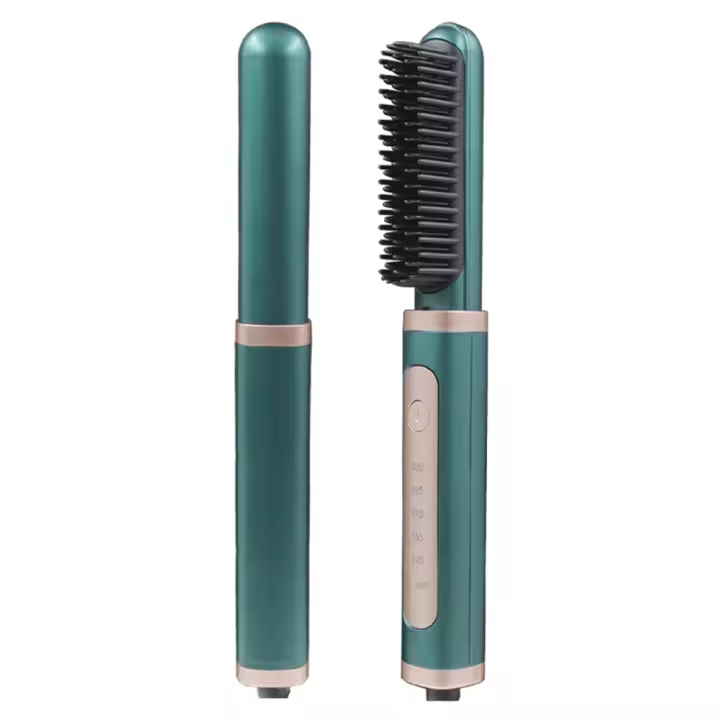 Peine para alisar y rizar el cabello, plancha para alisar y rizar el cabello de doble uso, enchufe europeo - 1