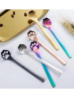 1PC Creative Cute Cat Claw 304 Stainless Steel Spoon Hollow for Ice Cream Coffee Tea Dessert Spoon Kitchen Tableware Accessories - details 3