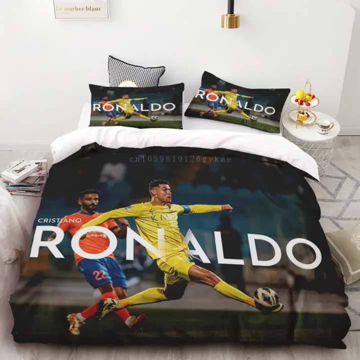 Juego de Fundas de Edredón de Fútbol Jugadores CR7 Tamaño Doble Ligero y Transpirable de Microfibra - 1