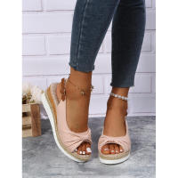 Nuevas sandalias casuales de cuña con lazo de cuerda de cáñamo de gran tamaño para mujer - details 11