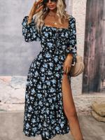 Elegante Vestido Maxi de Temporada Floral Estilo Boho Chic para Mujeres - details 9
