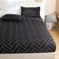 Sabana Bajera Ajustable Con Estampado Geométrico, Juego de sábanas de 3 Piezas, 2 Fundas de Almohada - details 0