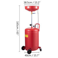SucceBuy Tanque de drenaje de aceite usado de 20 galones, escurridor de aceite portátil accionado por aire con altura de embudo ajustable, válvula reguladora de presión para cambio de aceite y transferencia de fluidos - details 1