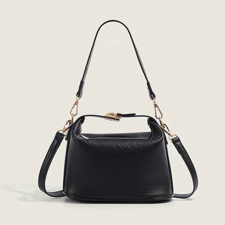 Bolso de Mano de Alta Gama Rojo Marrón Estilo Lonchera para Mujeres Moda Exterior de Comercio - 1