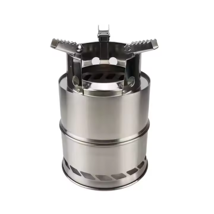 Estufa de madera portátil de acero inoxidable para exteriores, horno desmontable a prueba de viento para barbacoa, senderismo, camping, picnic y cocina - 1