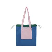 Bolso de compras plegable de color, bolso de bolsillo respetuoso con el medio ambiente de gran capacidad, bolso de mano con cordón impermeable reutilizable para niñas - details 18
