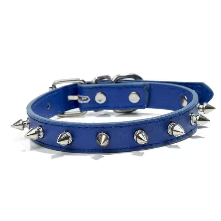 Productos para mascotas, Collar de cuero para perros y gatos, collares con tachuelas y pinchos ajustables y frescos, Collar exquisito colorido para mascotas, mascotas pequeñas y medianas - 1