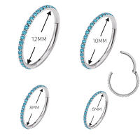 ASTM-Aro de segmento con bisagras de titanio, Circonia cúbica, para tabique nasal, pezón, golpe, Tragus, Hélix, Labret, Piercing para labio, joyería para el cuerpo, F136 - details 1