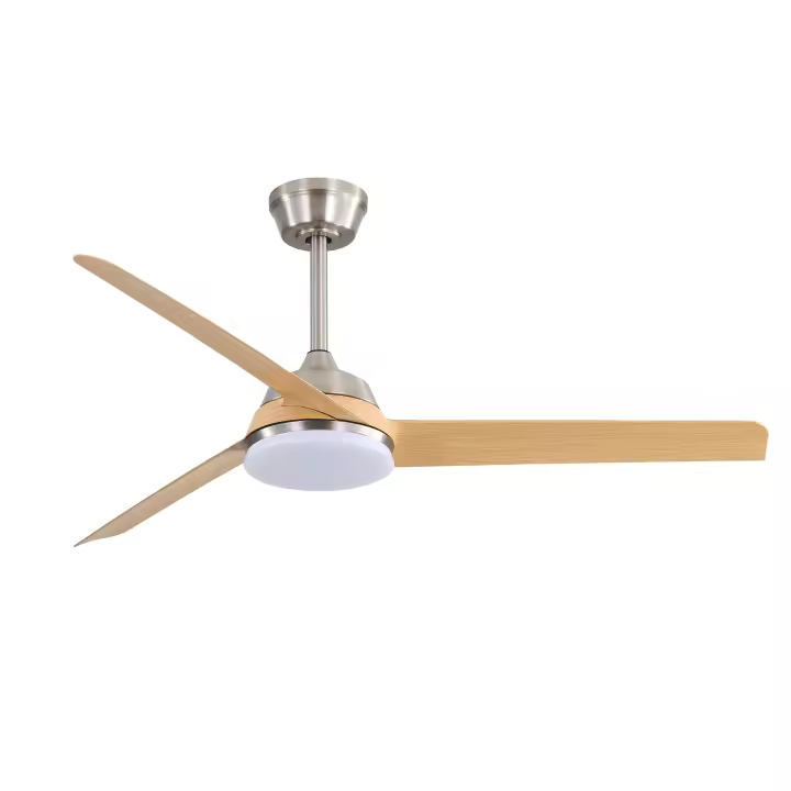 Ventilador de techo de 52 pulgadas con luz LED de 22W y control remoto 3 aspas de ABS para sala de estar - 1
