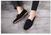 Zapatos de hombre Estilo británico Versátil Cuero genuino Arco Moda Punta puntiaguda Cierre sin cordones PU - details 5