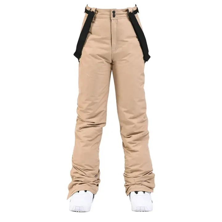 Pantalones de esquí gruesos y cálidos para hombres y mujeres, pantalones de tirantes impermeables a prueba de viento, pantalones de Snowboard para nieve, talla grande, invierno, alta calidad - 1