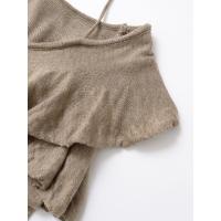 OUWU- Y2k Suéter Para Mujer, Jerséis Cortos De Color Caqui, Top De Punto De Manga Larga, Prendas De Punto Con Volantes, Prendas De Vestir Exteriores Elegantes, Ropa Para Mujer - details 4