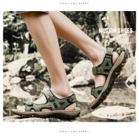 Sandalias de Cuero Genuino para Hombre Novedad de Verano, Talla Grande 38-48, Zapatos Casuales para Exteriores - details 11