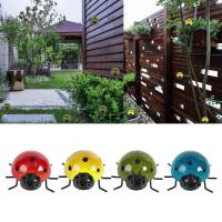 Estatua de Mini Metálica de Ladybug Beetle para Decoración del Hogar Adorno de Pared Colgante para Jardín Patio Figura de Escultura Exterior - details 6