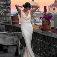 Maemukilabe Vestido largo de cóctel elegante sin espalda para mujer, vestido de noche vintage de cintura alta para mujer - details 5