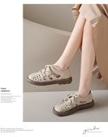 Zapatos ahuecados de talla grande, sandalias de suela plana versátiles, cómodos, suaves e informales, transpirables, para verano, 2024 - details 0