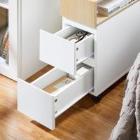 Mesa Auxiliar con 2 Estantes Consola Mesita de Noche con Ruedas Mesa Blanca Mesita 70 x 35 x 60 cm FBT34-W ES - details 65