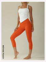 MOVING PEACH Pantalones de Capri Deportivos para Mujeres Cintura Alta Amigables con la Piel para Entrenamiento en el Gimnasio con Bolsillo Oculto Material Exterior 75% Nylon + 25% Spandex Adecuado para Yoga y Extensión - details 6