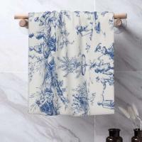 Toile De Jouy Toalla Algodón Francés Azul Marino Baño Ducha Deportes Yoga Toallas - details 69