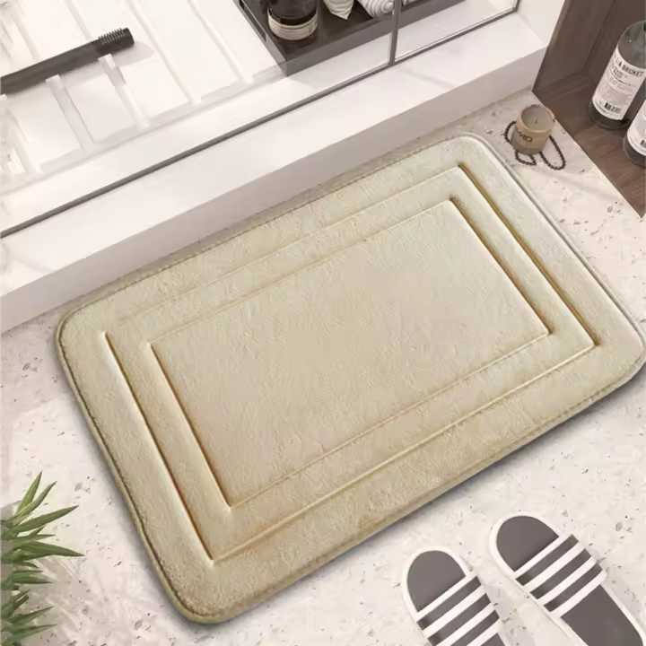 Alfombra de Entraña de Coral con Relieve Alfombra Absorbente para Pies, Alfombra Antideslizante para Baño, Alfombra Sencilla para el Hogar - 1
