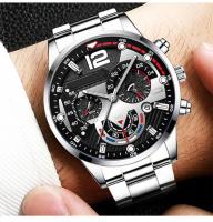 Moda masculina de acero inoxidable con calendario estilo puntero de reloj - details 8