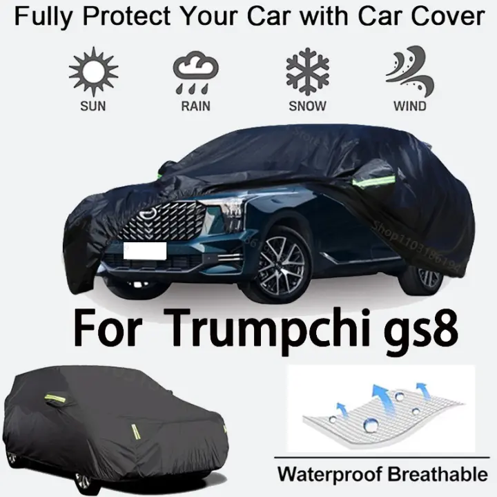 Cubierta completa para coche para Trumpchi GS8 equipo protector para exteriores, protector solar, accesorios para automóviles impermeables y a prueba de polvo, negro - 1