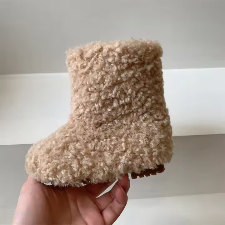 Botas de nieve para niños Zapatos de algodón para bebés de invierno Botas cortas Botas peludas para niñas - 1