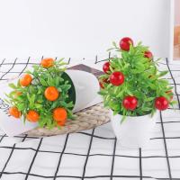 Planta Artificial bonsái naranja Granada árbol frutal decoración de alféizar de ventana planta falsa de jardín de plástico decoración del hogar en maceta - details 4