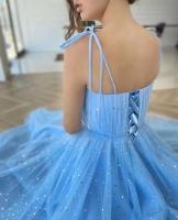 Vestido de noche formal elegante, vestido de fiesta dulce de gasa sin mangas para mujer con y y - details 4