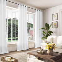 Cortinas de tul con efecto lino 100% poliéster - details 0