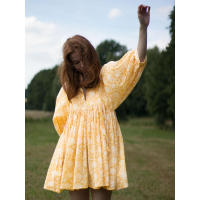 Vestido corto de vacaciones de playa de rayón informal suelto con lazo floral para mujer de moda de verano - details 68