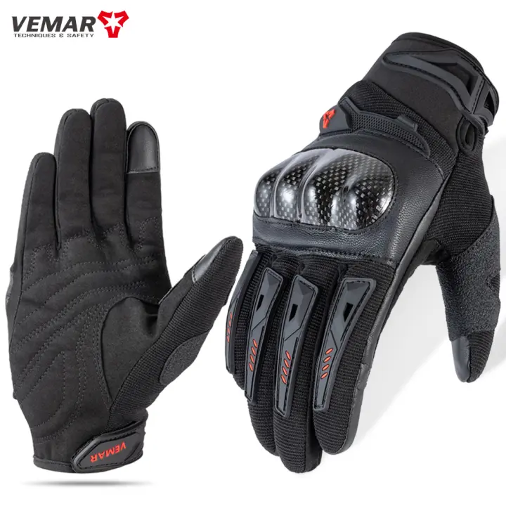 Guantes de Motocicleta VEMAR de Protección de Dedo Completo Equipo de Carreras MTB de Fibra de Carbono Duro para Hombres y Mujeres - 1