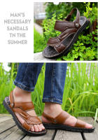 Sandalias de cuero para hombre, zapatos informales, ligeros y cómodos, para la playa y el verano - details 4