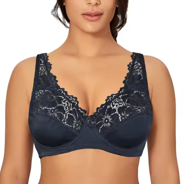 Sujetadores para mujer, lencería, Top, sujetador de encaje femenino con aros, sujetador de talla grande, perspectiva, ropa interior Sexy, copa B C D DD E F - 1