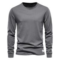 Día del padre 2025 Camiseta de algodón de Color sólido para hombre, camisetas informales de manga larga con cuello redondo para hombre, Camiseta básica de alta calidad para primavera y otoño para hombre - details 12