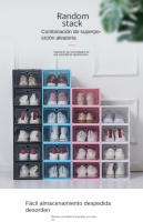 Paquete de 8 cajas de zapatos de plástico, organizador de zapatos apilable para zapatos de hombre y mujer - details 1