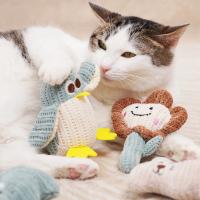 Xueer-juguete de peluche de algodón para gatos, tejido con hierba gatera, resistente a mordeduras, alivio de la dentición Molar, luchador interactivo para tiempo de juego para gatos - details 0