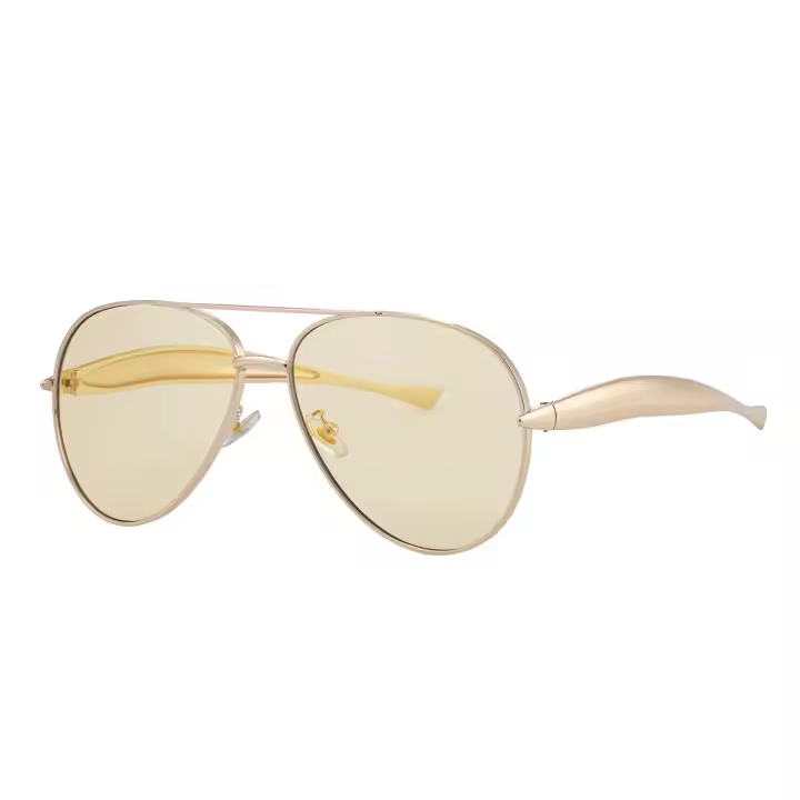 Gafas de sol de piloto con patas de espejo de metal para mujer, nuevas y a la moda, resistentes al sol, para hombre, 2025 - 1