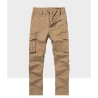 Pantalones de trabajo de algodón para hombre, grueso con múltiples bolsillos Pantalón Cargo, recto, informal, para exteriores, primavera y otoño - details 2