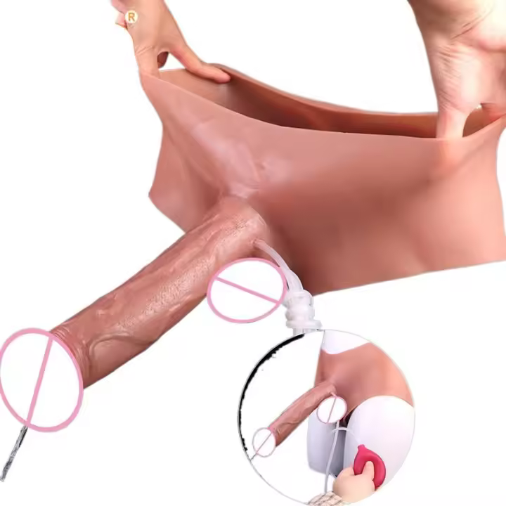 Empaque privado Sexy SXXY Realista Pantalones con consolador grande eyaculador de silicona para mujer lesbiana Strapon Consolador sólido Estimulador de punto G Juguetes sexuales para - 1