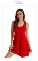 Nuevo estilo de camisón europeo y americano para comercio exterior transfronterizo, camisón de algodón con tirantes elásticos de talla grande, vestido sin mangas para mujer, se puede usar como ropa de casa - details 14