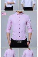 Camisa blanca de manga larga de tres botones para hombre, estilo informal coreano, verano - details 7