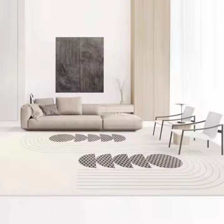 Alfombra de salón, algodón y lino, imitación gruesa para habitación, dormitorio, cocina - 1
